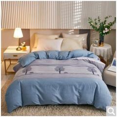 南极人加厚磨毛100纯棉四件套秋冬裸睡全棉被罩双人套件被套被褥